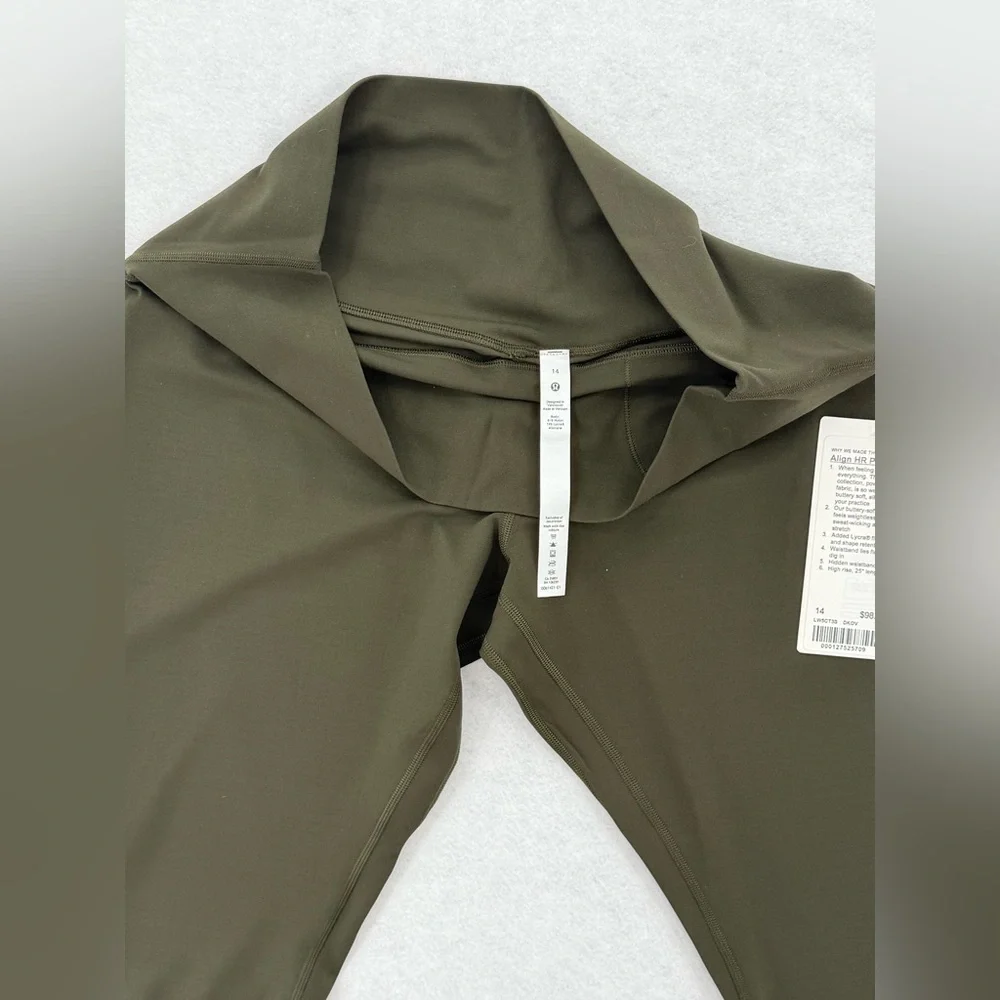 NWT Lululemon Align Pant II Dark‎ Olive Size 14